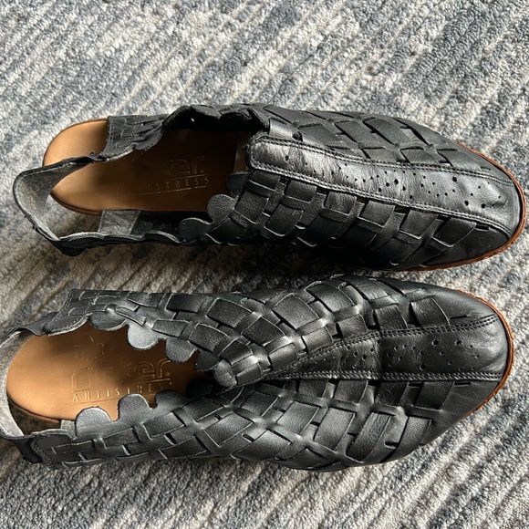 Rieker Womens Sina Slingback Woven Sandals Size 40/ 9.5Black Leather Closed Toe - Picture 11 of 11